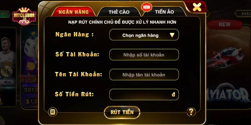 Điền chính xác các thông tin về tài khoản ngân hàng