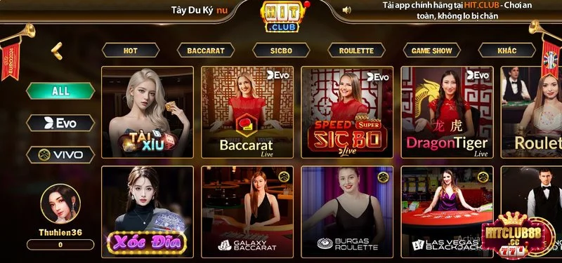 Casino live trở thành một trong những sảnh cược ăn khách nhất tại Hit Club