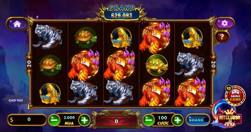 Slot game Kho Báu Tứ Linh đồ họa siêu bắt mắt