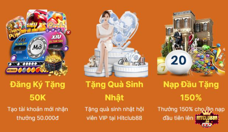 Sự kiện nạp đầu tặng 150% tại Hit Club