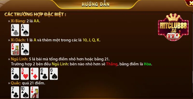 Một số trường hợp đặc biệt khác trong game bài Xì dách